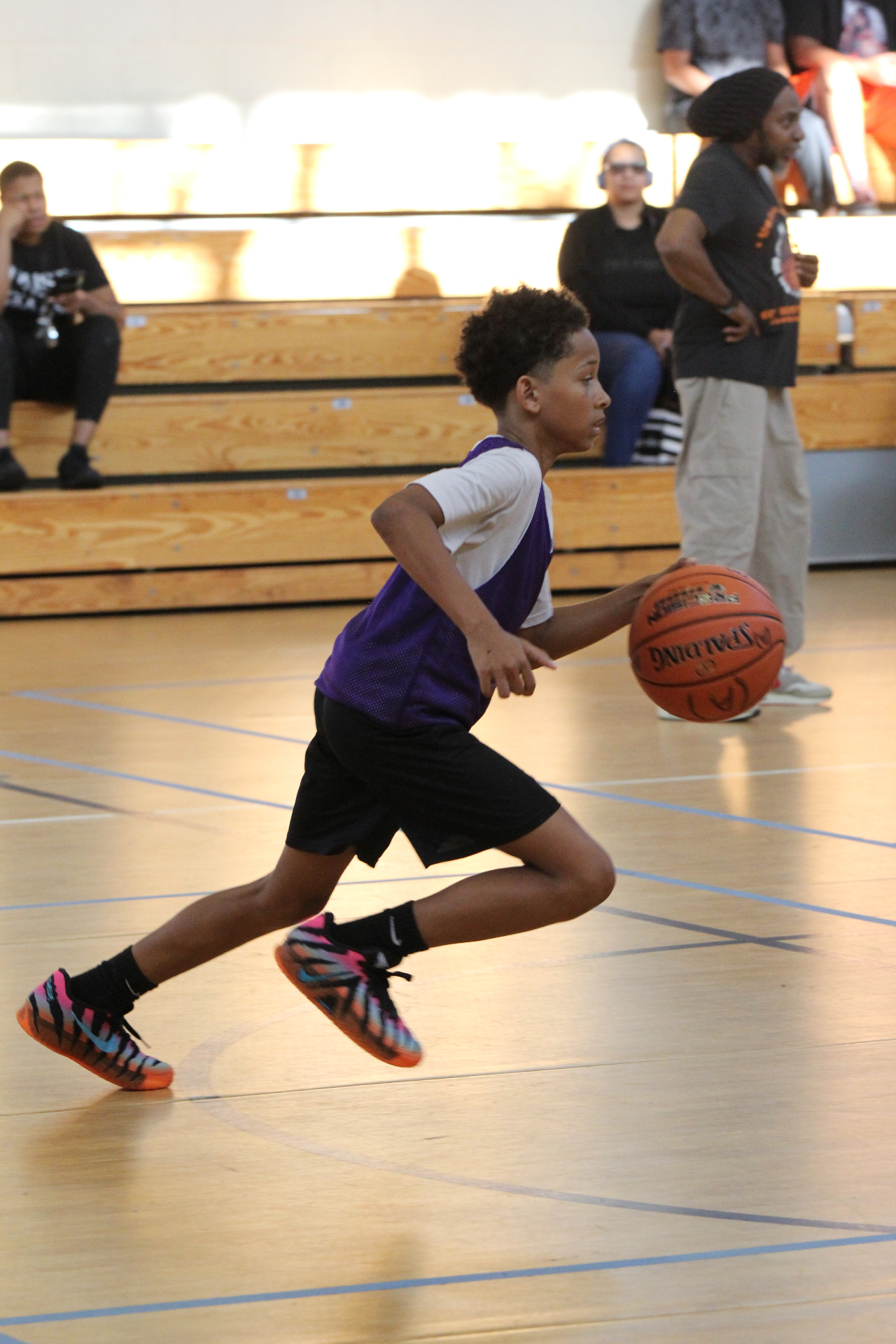 Driving to the basket during a scrimmage